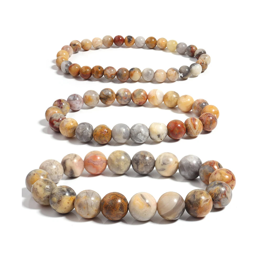 Natural Agate Healing Stone Beaded Unisex Bracelet