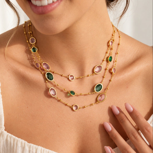 The Solstice - Beaded Stone Necklace