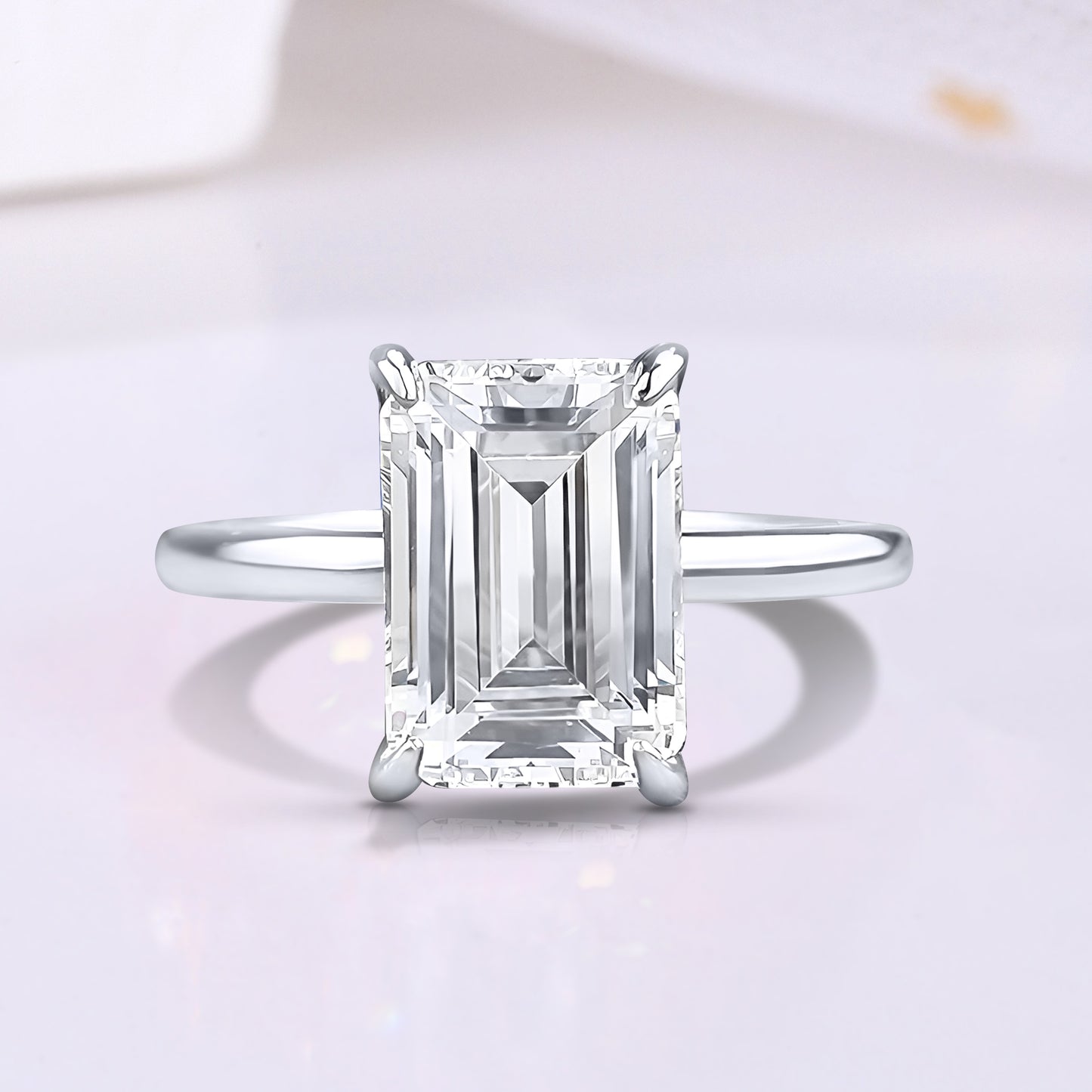 The Eiselle - 2.5 Ct. Emerald Cut 925 Silver with 18k Gold Plated Women Ring