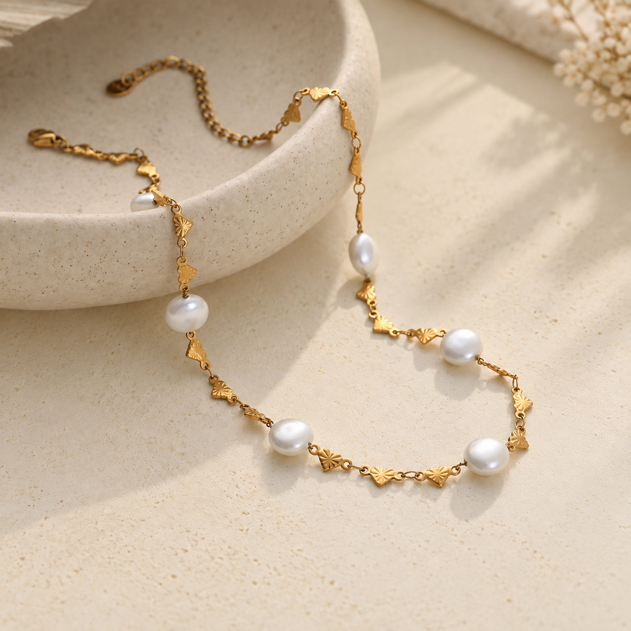 The Lucette - Pearl Beaded Necklace