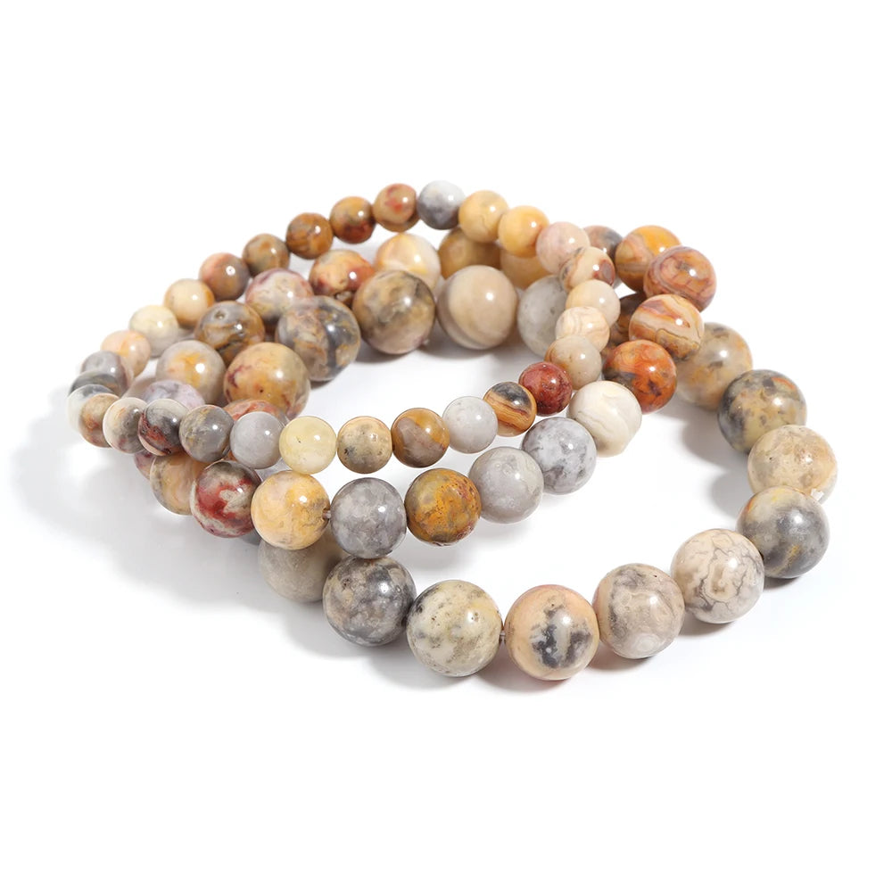 Natural Agate Healing Stone Beaded Unisex Bracelet