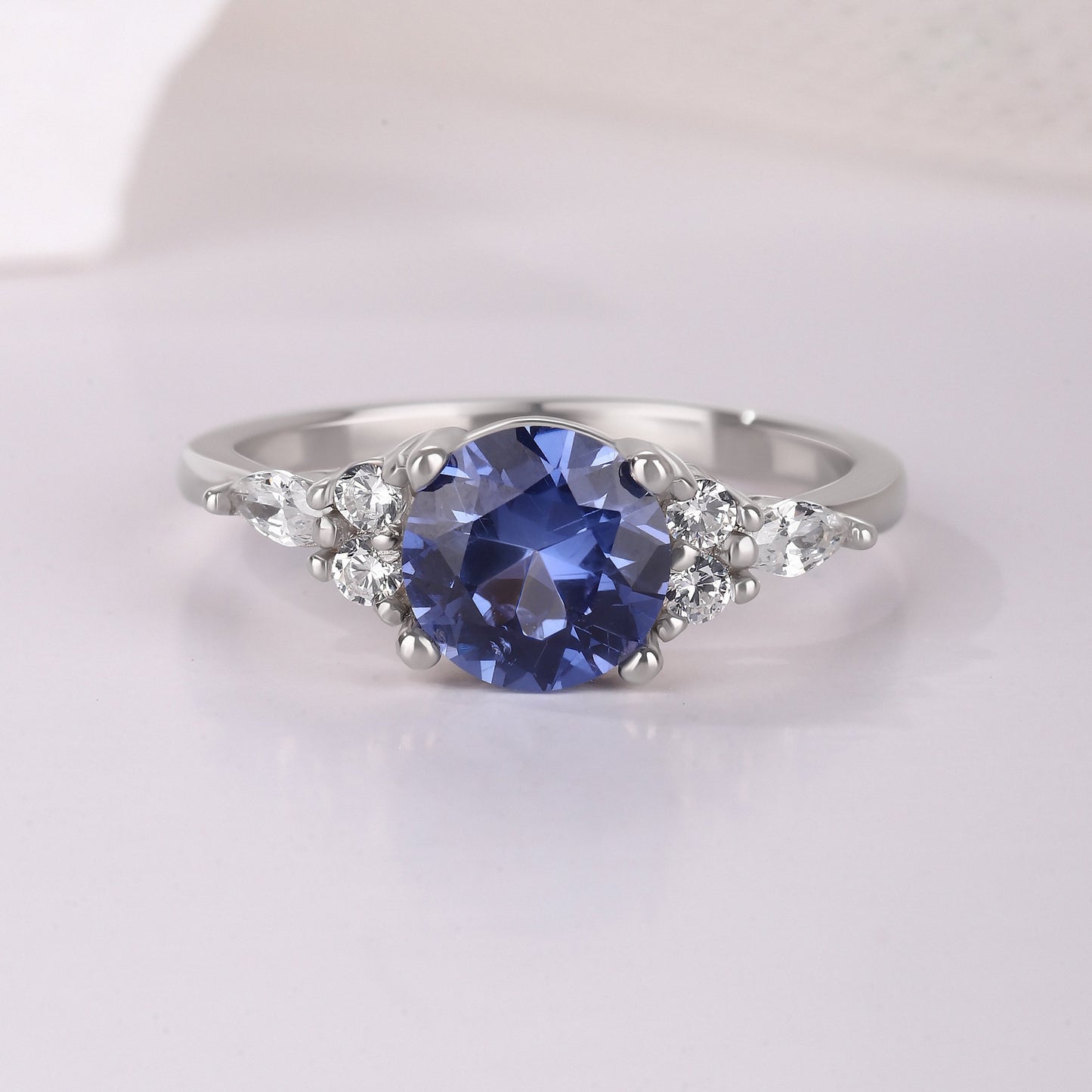 The Ceyora - Blue Corundum Promise Ring