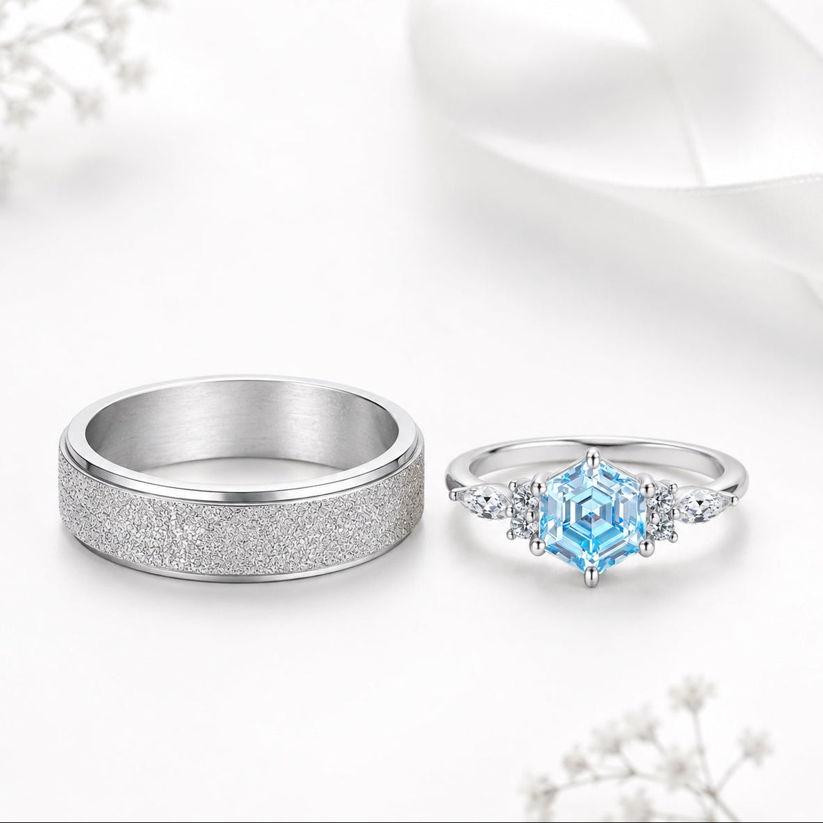 The Glacira - Couple Ring Set