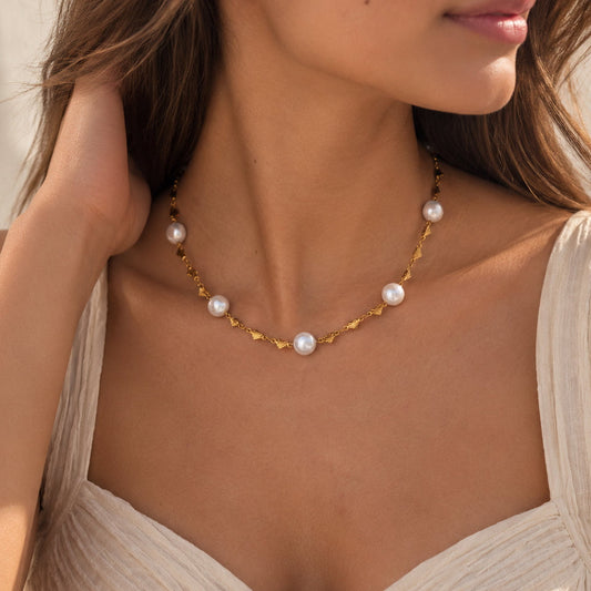 The Lucette - Pearl Beaded Necklace
