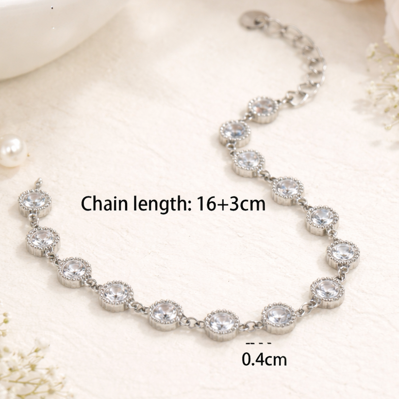 Silver-Toned Tennis Bracelet Stack