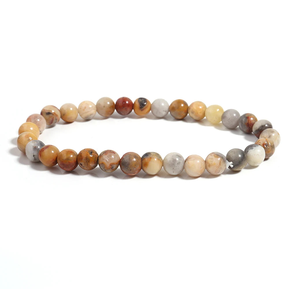 Natural Agate Healing Stone Beaded Unisex Bracelet