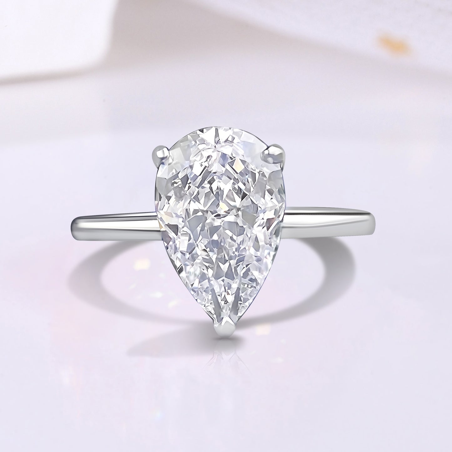 The Orlina - 2.00 Ct. Pear Cut 925 Silver with 18k Gold Plated Women Ring