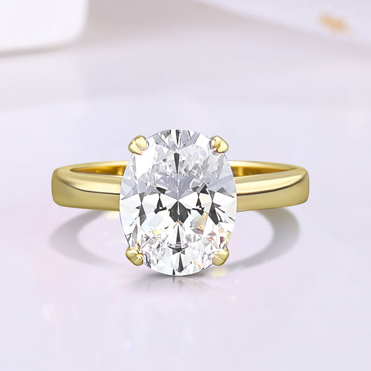 The Venzia - 2.5 Ct. Oval Cut 925 Silver with 18k Gold Plated Women Ring