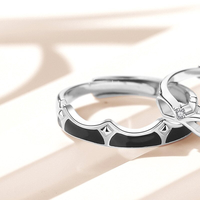 Princess Knight 925 Silver Couple Rings