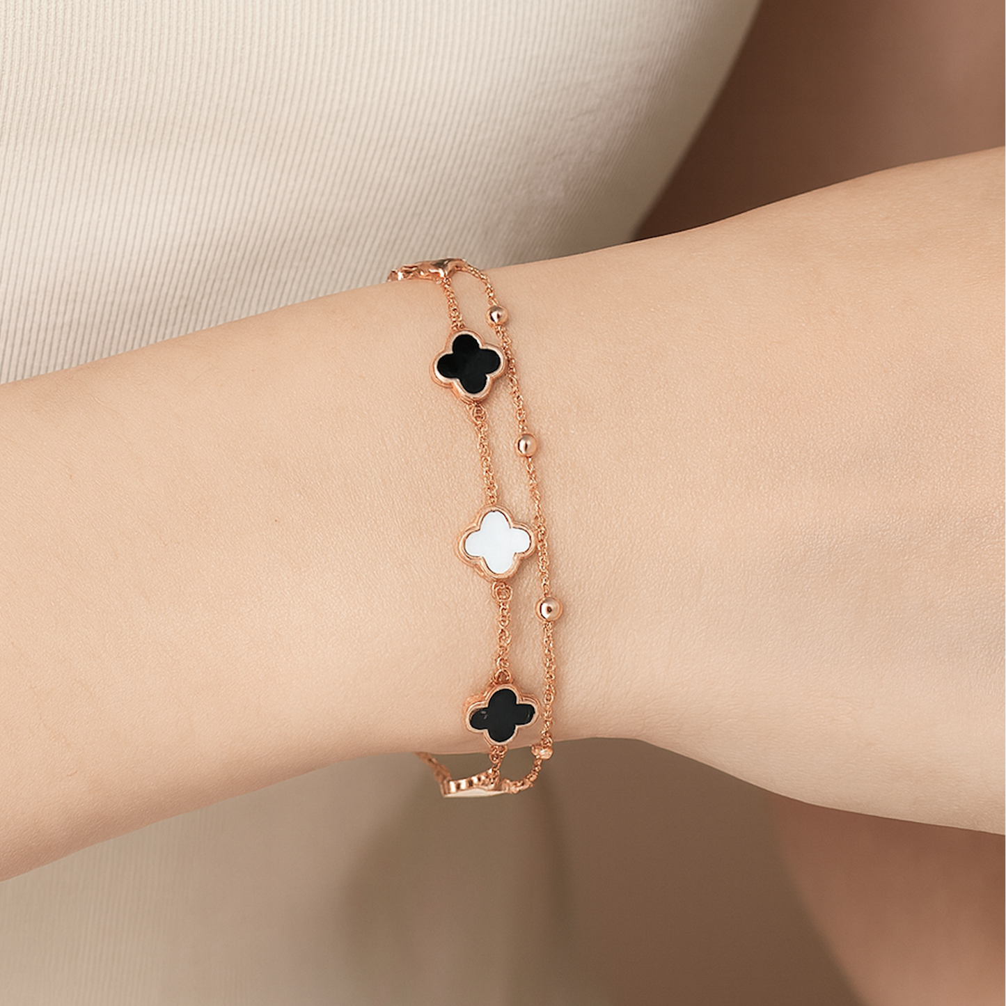 925 Silver Four Leaf Clover Bracelet