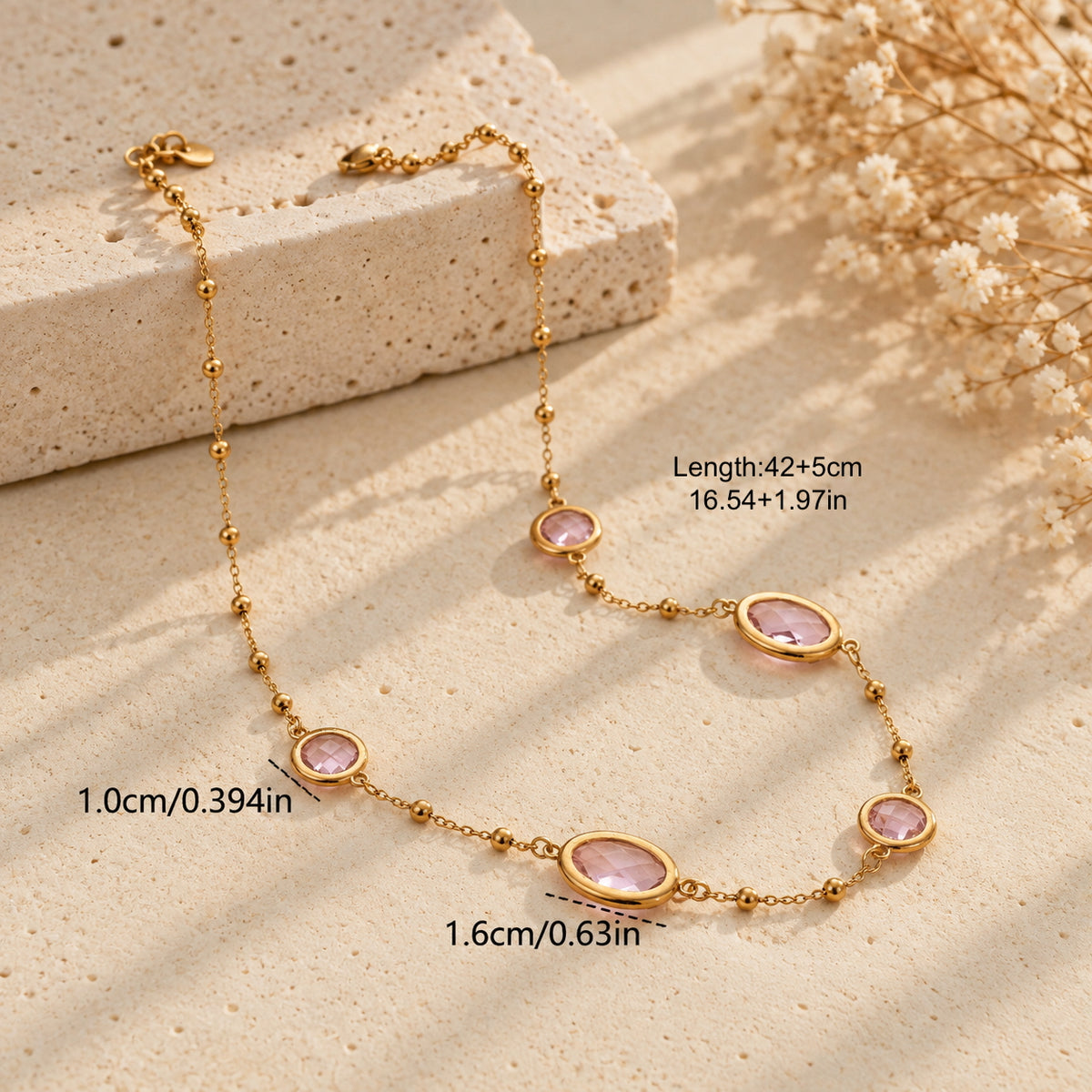 The Solstice - Beaded Stone Necklace
