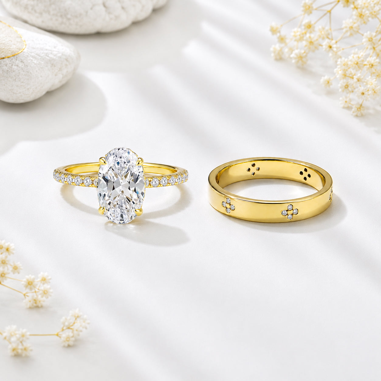 The Elaris - 18k Gold Plated Couple Rings