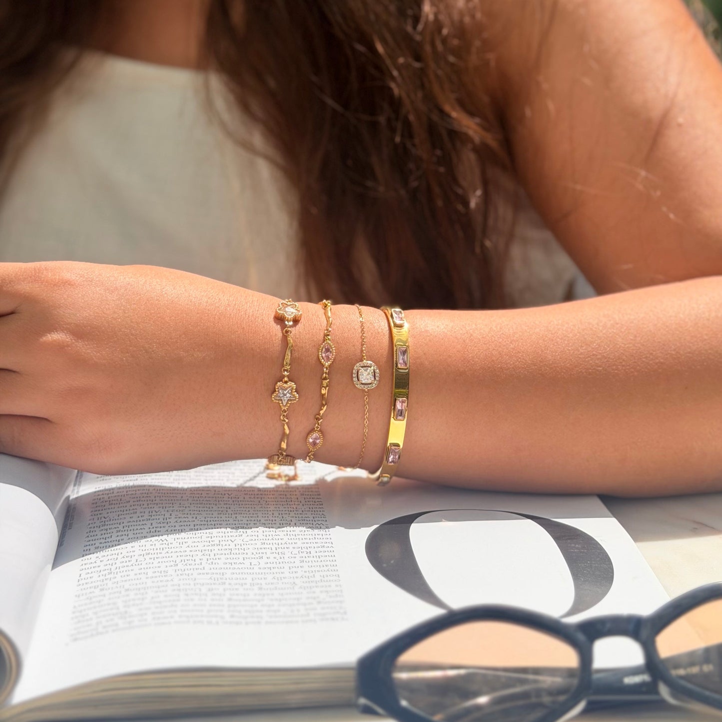 18k Gold Plated Minimal Bracelet Stack