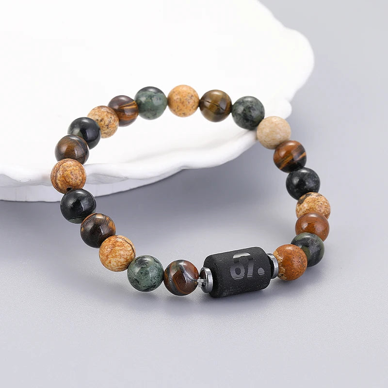 12 Zodiac Signs! Natural Stone Bracelets