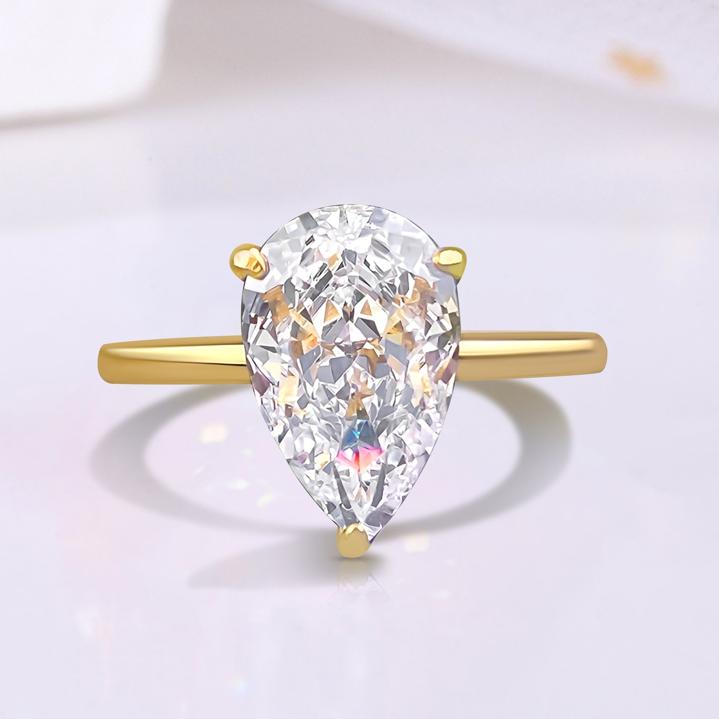 The Orlina - 2.00 Ct. Pear Cut 925 Silver with 18k Gold Plated Women Ring