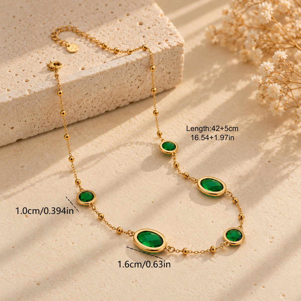 The Solstice - Beaded Stone Necklace