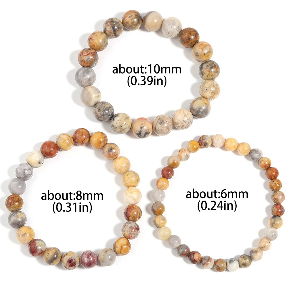 Natural Agate Healing Stone Beaded Unisex Bracelet