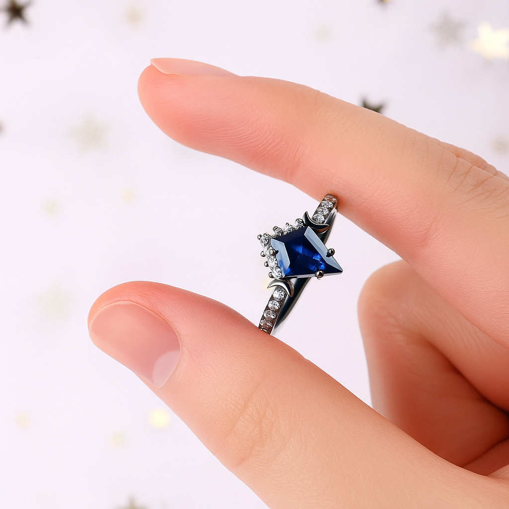 The Azuron - Blue Corundum Promise Ring