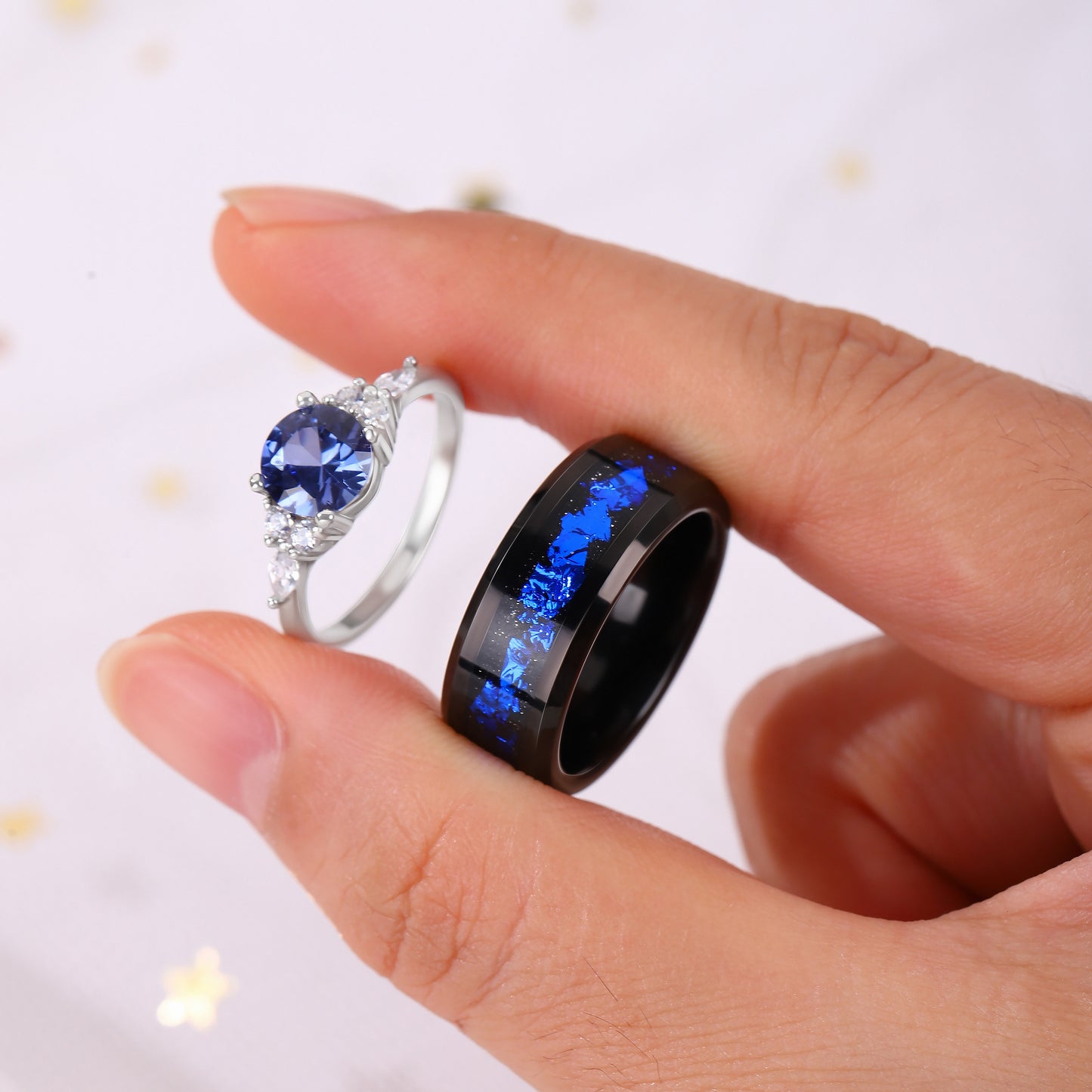 The Saphira - Couple Ring Set