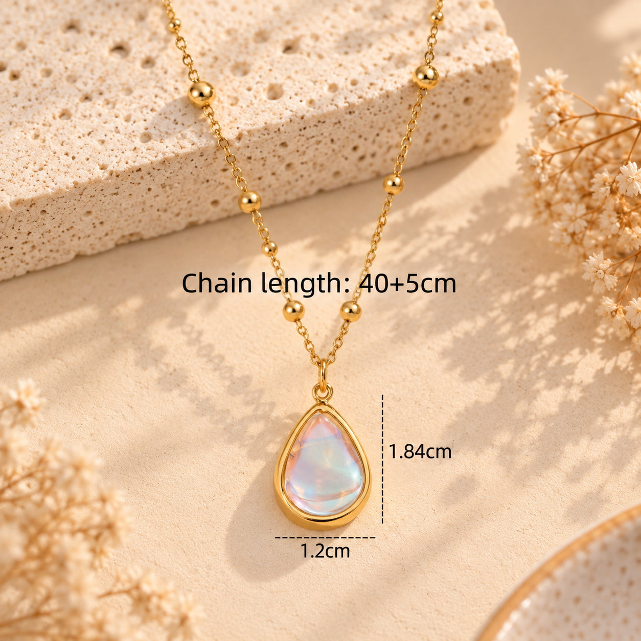The Lucent - Moonstone Pendant Necklace Set