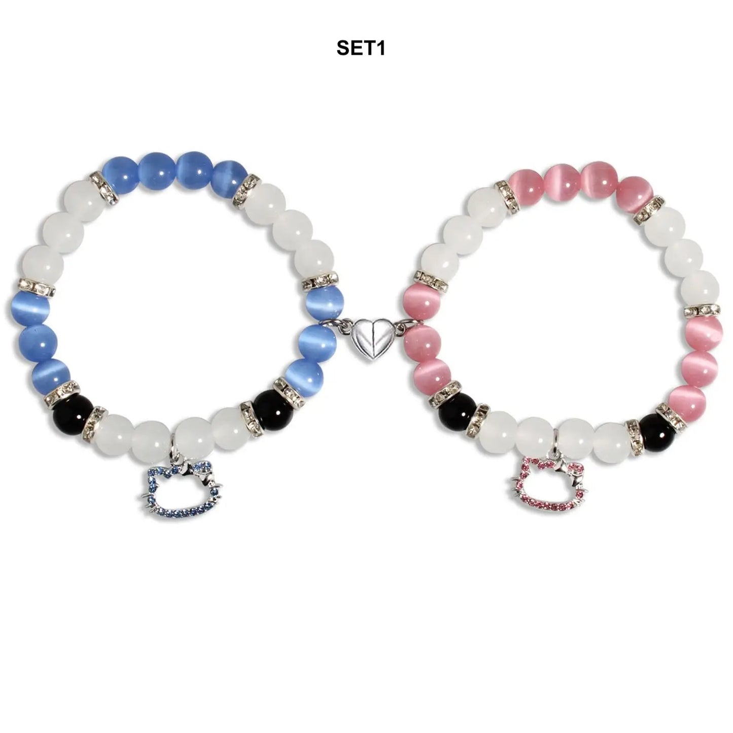 Cute Cat! Beaded Bracelet Set