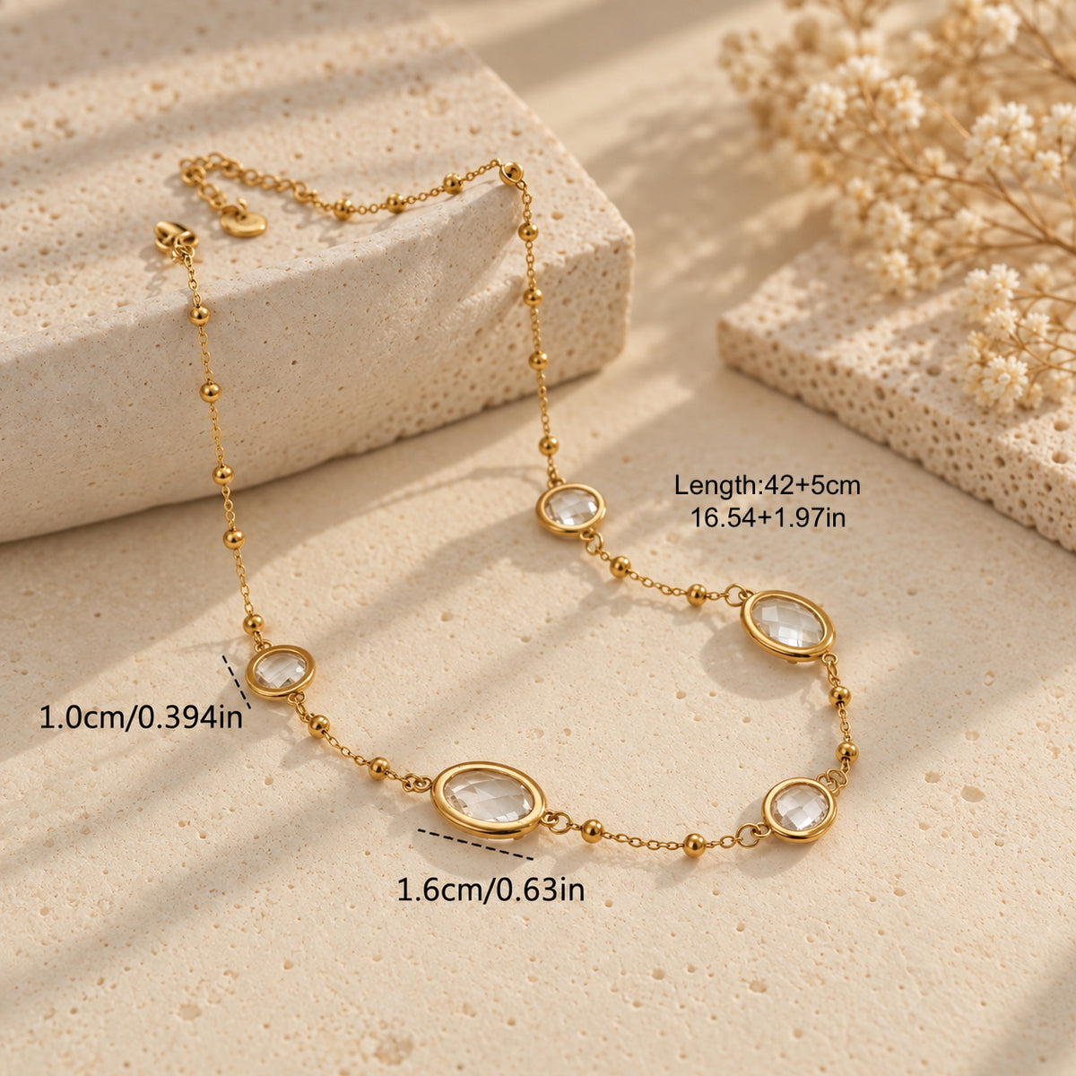 The Solstice - Beaded Stone Necklace