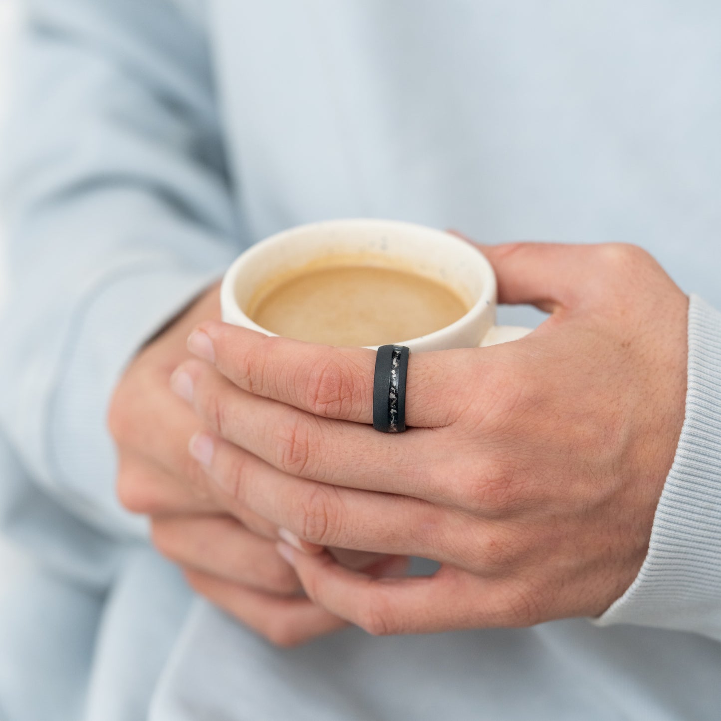 Black Sandstone Meteorite Men Promise Band