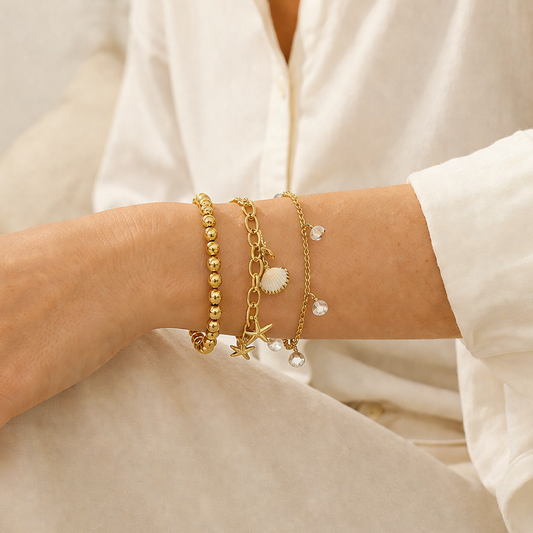 Ocean Beads Stackable Bracelet Set