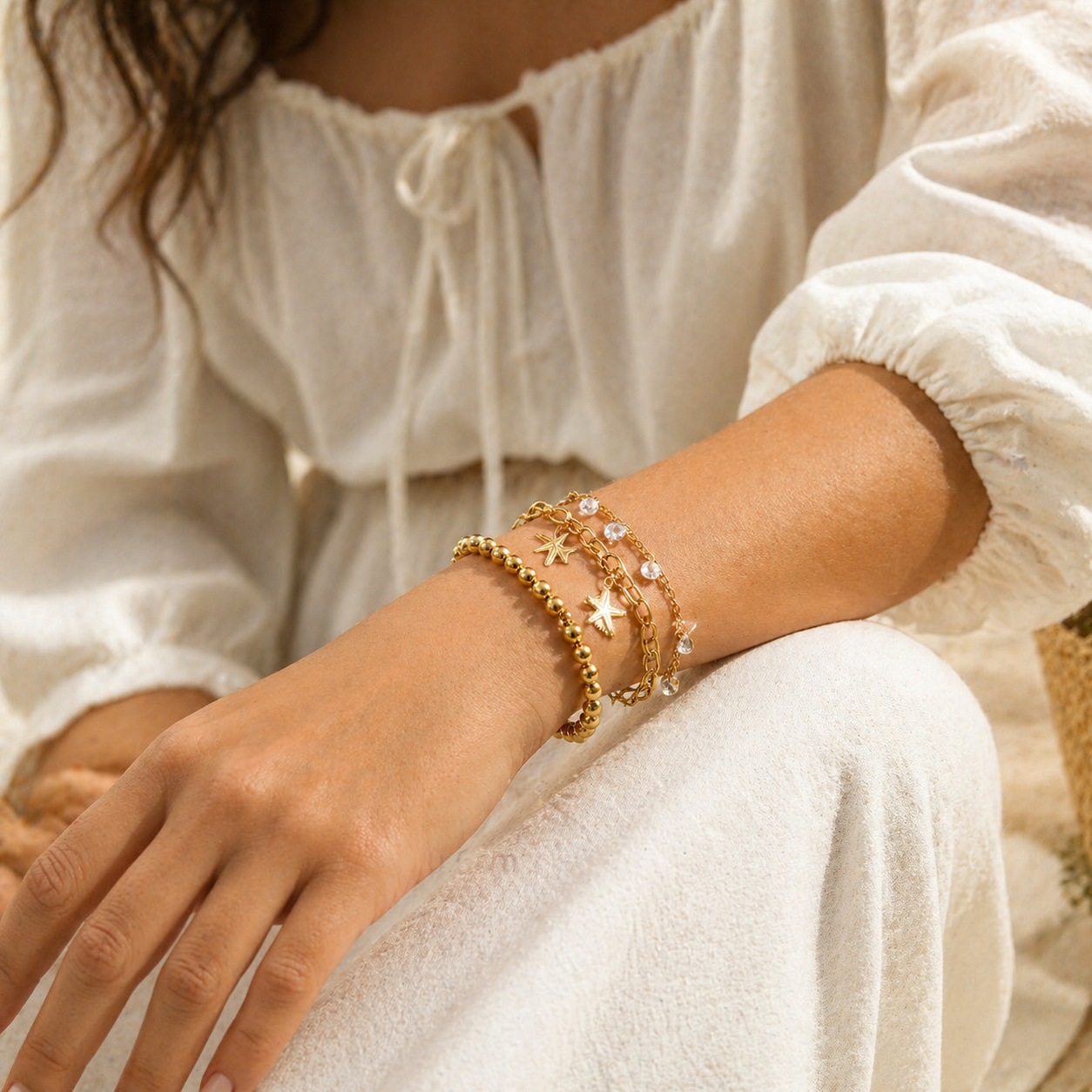 Ocean Beads Stackable Bracelet Set
