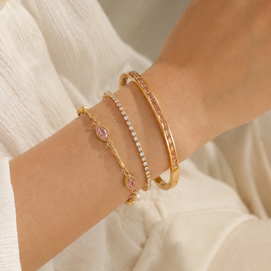 18k Gold Plated Stackable Bracelet Set