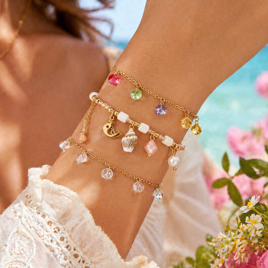 Costal Glow Stackable Bracelet Set