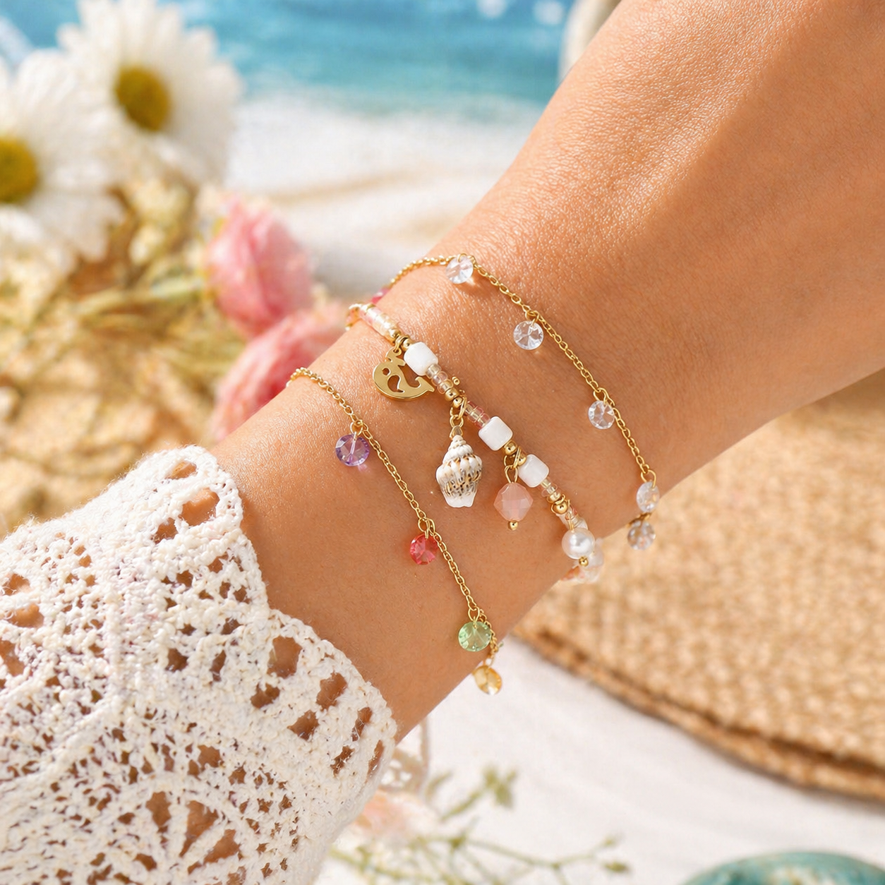 Costal Glow Stackable Bracelet Set