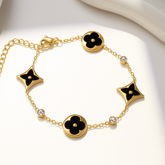 Good Luck Clover & Stars Bracelet