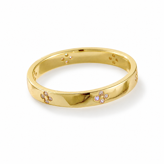 The Folia - Four Leaf Clover Band - 18k Gold