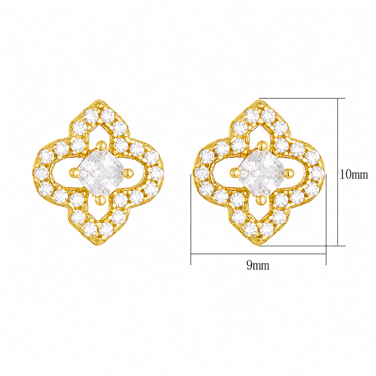 The Florelle - Four Leaf Stud Earrings