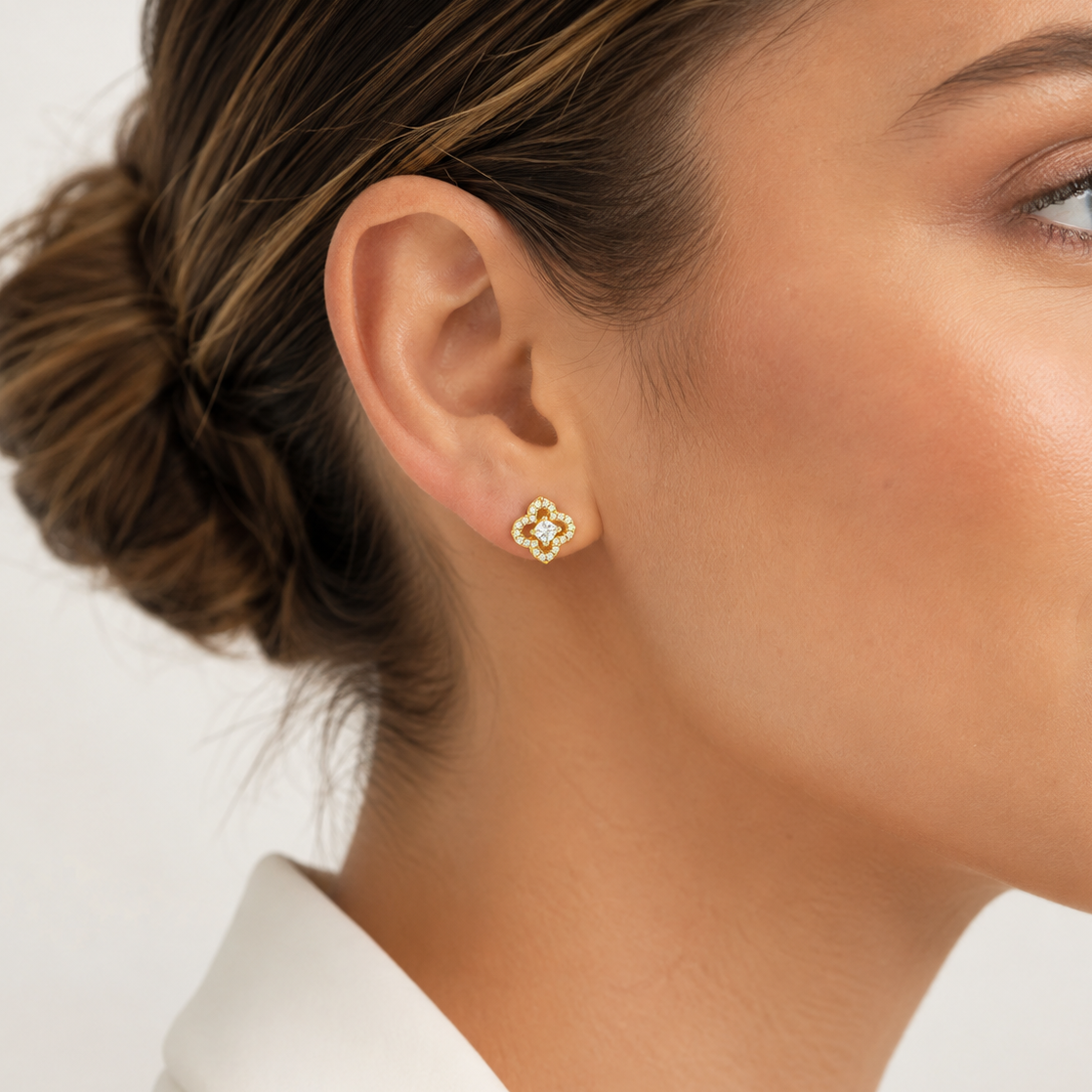 The Florelle - Four Leaf Stud Earrings