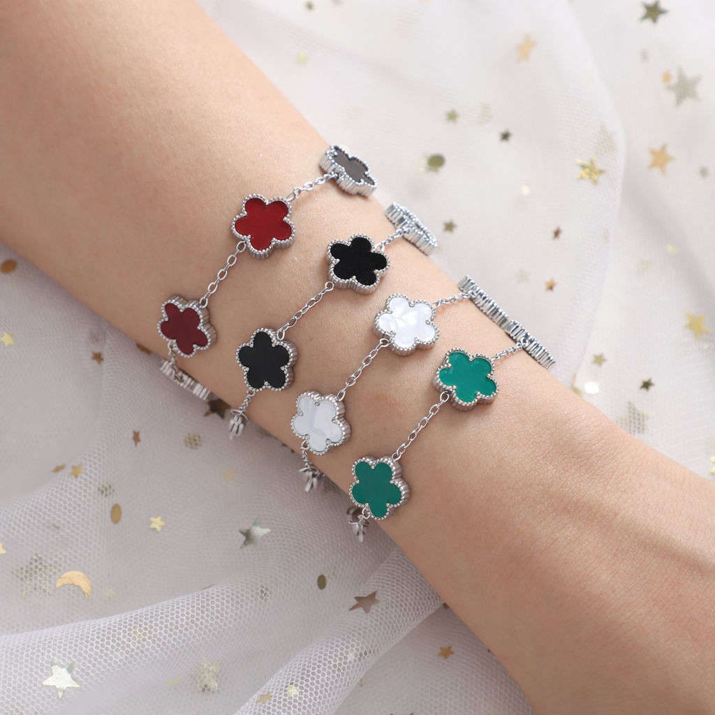 Lucky Charm Five-Leaf Clover Bracelet