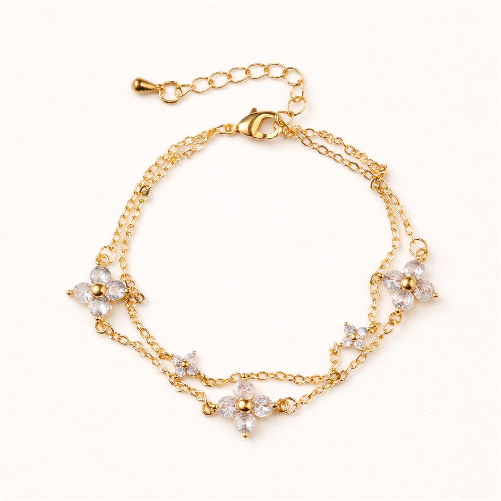 Double Layered Clover Bracelet