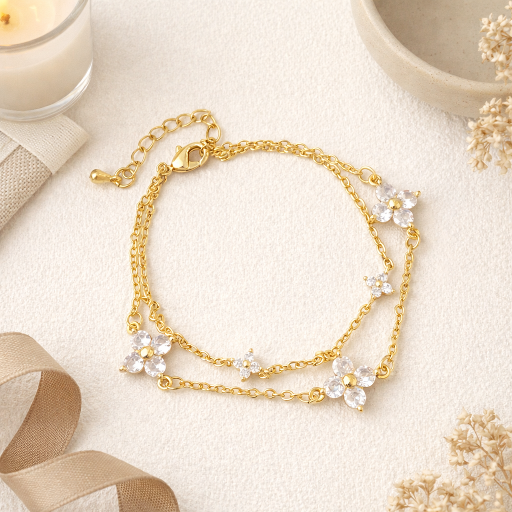 Double Layered Clover Bracelet