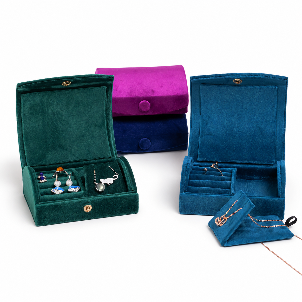 Velvet Jewellery Organizer Box