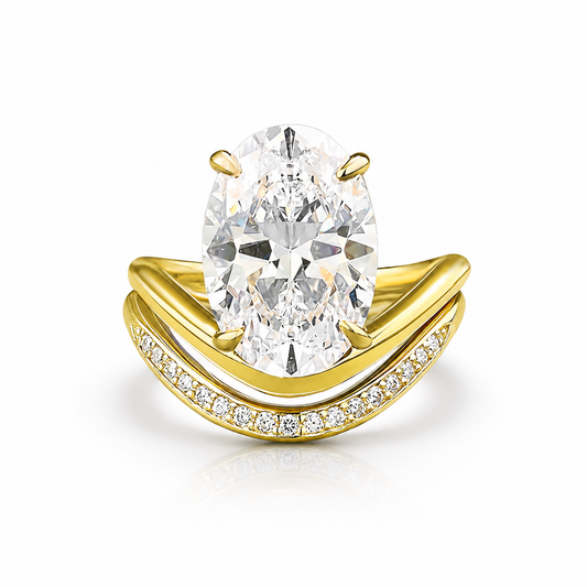 The Solira - Oval Cut Women Ring Set with 18k Gold Plated