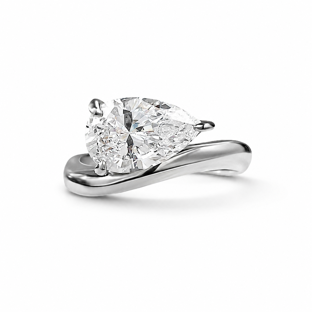 The Elara - 2.0 Ct. Pear Cut 925 Silver Women Ring