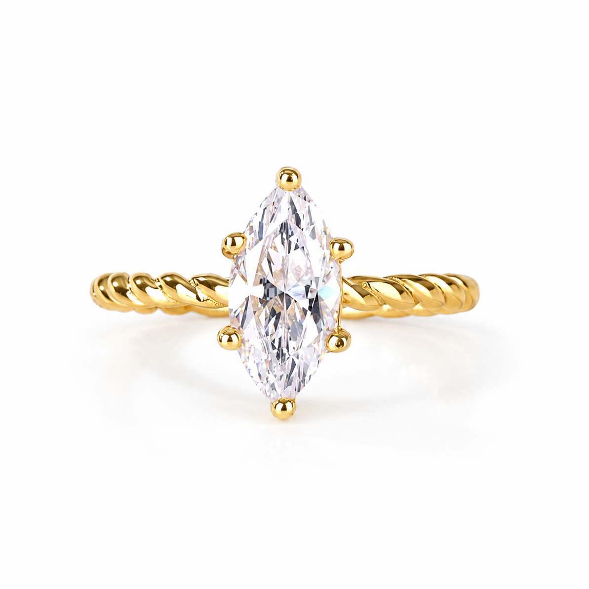 The Twistora - 1.5 Ct Marquise 18k Gold Plated Ring for Women