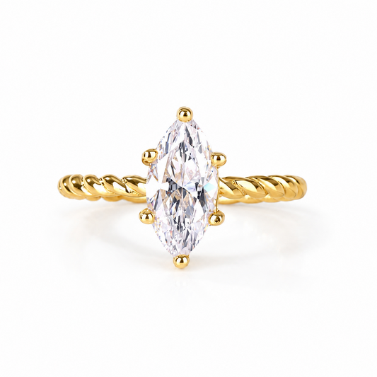 The Twistora - 1.5 Ct Marquise 18k Gold Plated Ring for Women