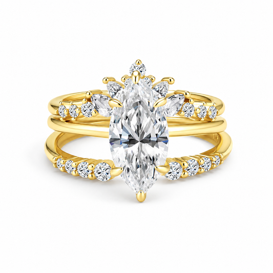 The Aveline - Women Wedding Ring Set - 18k Gold