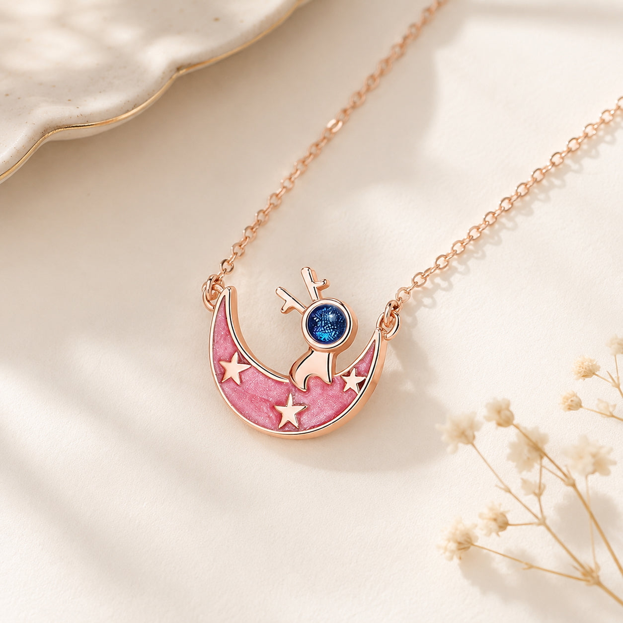 Astronaut Pendant Celestial Necklace - 925 Silver