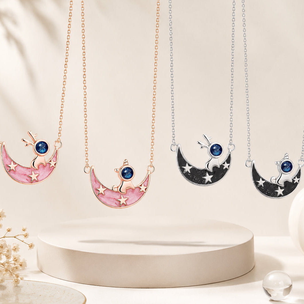 Astronaut Pendant Celestial Necklace - 925 Silver