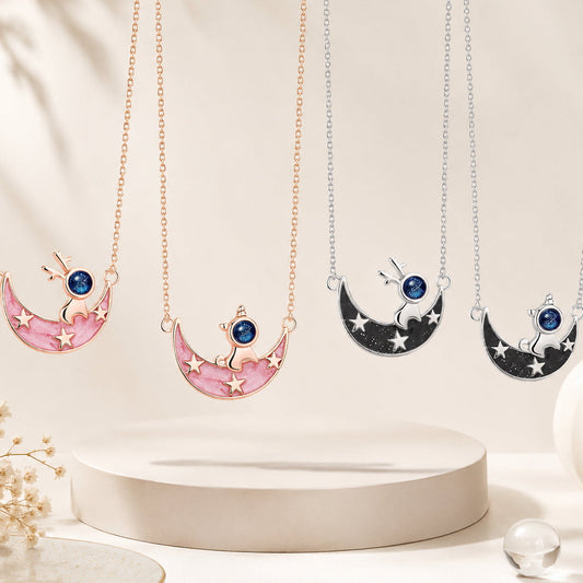 Astronaut Pendant Celestial Necklace - 925 Silver