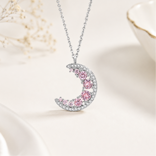 Crescent Moon Celestial Silver Necklace