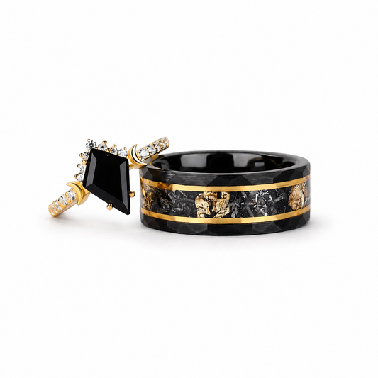 The Onyxra - Black Onyx Couple Rings